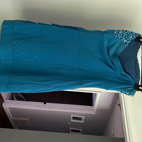 Blue sequin cocktail dress size L - Picture 3 of 3